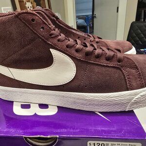 NIKE SB ZOOM BLAZER MID BURGUNDY Skateboarding Shoes Mens Size 10 NEW